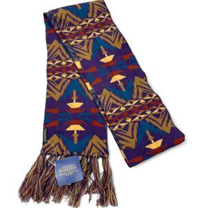 Pendleton Echo Peaks Merino Wool Aztec Navajo Southwestern Fringe Scarf NEW